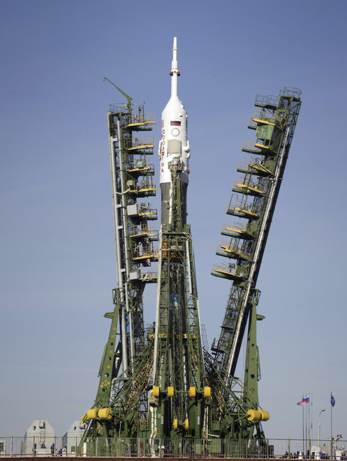 March 24, 2009 - The Soyuz rocket is erected into position at the launch pad at the Baikonur Cosmodrome in Kazakhstan. Poster Print - Item # VARPSTSTK202563S