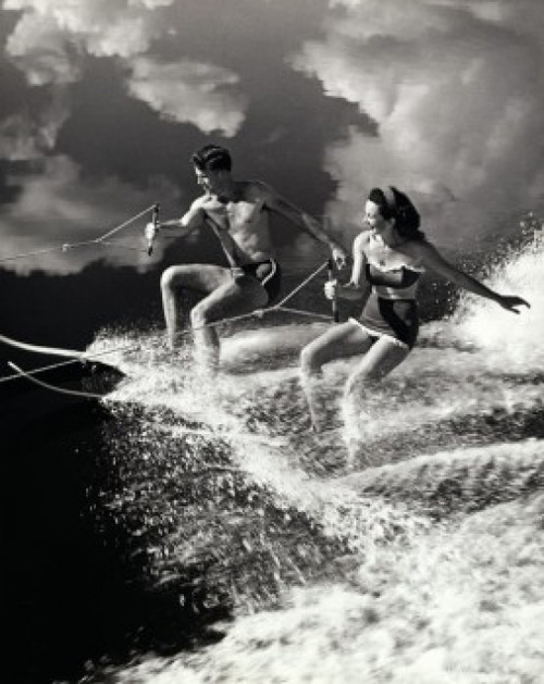 Young couple waterskiing Poster Print - Item # VARSAL2553635