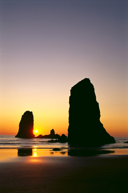 Oregon, Cannon Beach, Sea Stacks At Sunset PosterPrint - Item # VARDPI2003450