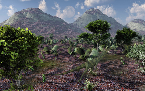 A lone carnivorous Juravenator during the Jurassic Period Poster Print - Item # VARPSTMAS100914P
