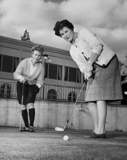 Two mature women playing golf Poster Print - Item # VARSAL2554171