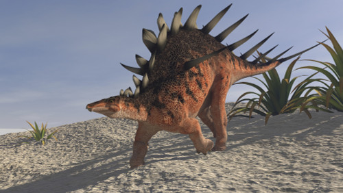 Kentrosaurus walking across a barren landscape Poster Print - Item # VARPSTKVA600287P