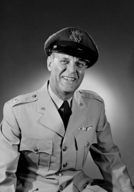 Portrait of senior man in military uniform smiling  studio shot Poster Print - Item # VARSAL255419983B