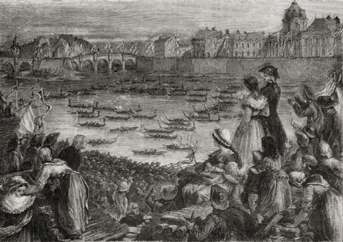 Joust On The Water To Commemorate The Grande Federation. From Histoire De La Revolution Francaise By Louis Blanc. PosterPrint - Item # VARDPI1858136