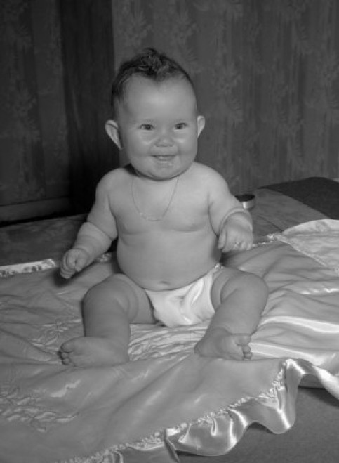 Baby boy sitting on bed Poster Print - Item # VARSAL2551498D Baby boy sitting on bed Poster Print - Item # VARSAL2551498D