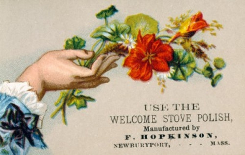 Hand Holding Flowers-Welcome Stove Polish  Nostalgia Cards Poster Print - Item # VARSAL9801352