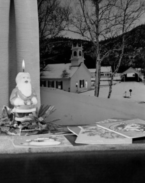 USA  Christmas window scene with Santa Claus candle Poster Print - Item # VARSAL255424089
