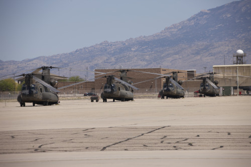 CH-47 Chinook helicopter on the flight line at Davis-Monthan Air Base during exercise Angel Thunder 2013 Poster Print - Item # VARPSTTMO101008M