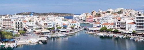 Voulismeni Lake  Agios Nikolaos  Lasithi  Crete  Greece Poster Print by Panoramic Images (35 x 12) - Item # PPI158463