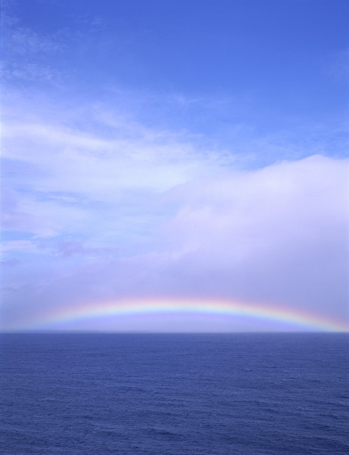 Hawaii, Full Rainbow Over Ocean, Blue Sky, Clouds A21C PosterPrint - Item # VARDPI1997740