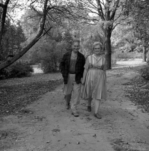 Senior couple on walk Poster Print - Item # VARSAL255416397