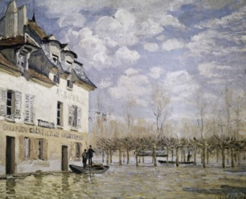 The Boat in the Flood  Port Marly  1876  Alfred  Sisley  Oil on canvas  Musee d' Orsay  Paris  France Poster Print - Item # VARSAL3804371522