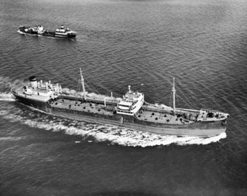 High angle view of an oil tanker  Lyons Creek Poster Print - Item # VARSAL25536267