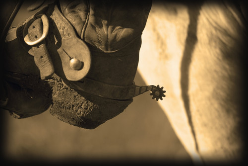 A Close-Up Of A Cowboy Boot Heel And Spur PosterPrint