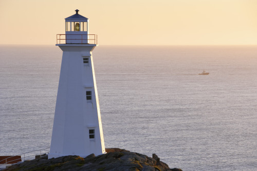 Cape Spear Lighthouse At Sunrise, Cape Spear National Historic Site, Avalon Peninsula, Newfoundland PosterPrint - Item # VARDPI2028177