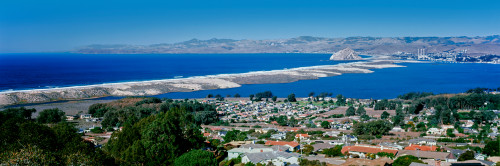 Elevated view of city at waterfront, Morro Bay, San Luis Obispo County, California, USA Poster Print - Item # VARPPI165929