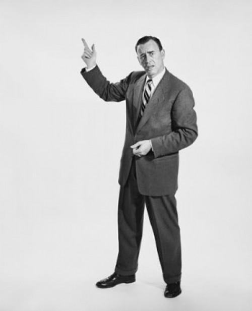 Businessman pointing upwards Poster Print - Item # VARSAL25541661