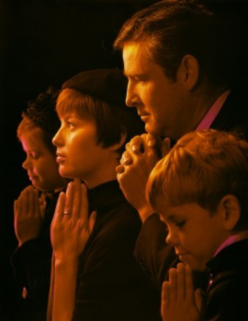 Family praying in a church Poster Print - Item # VARSAL3811362764