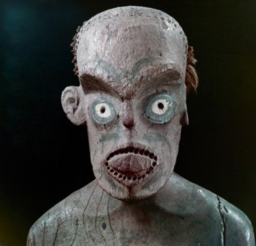 Wooden statue of man  from Oahu Cave  Hawaiian art Poster Print - Item # VARSAL900123691