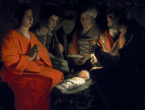 France  Paris  Musee Du Louvre  Adoration of the Shepherds by Georges De La Tour  Poster Print - Item # VARSAL11582050