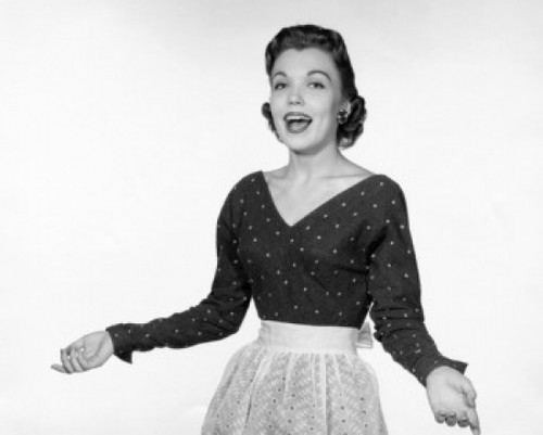 Studio portrait of woman singing Poster Print - Item # VARSAL25549131