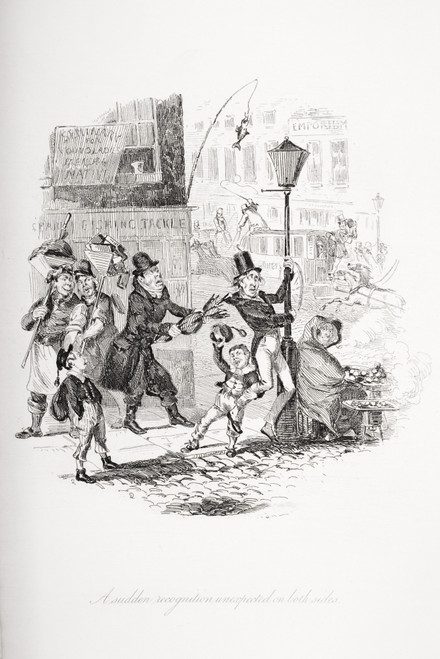 A Sudden Recognition Unexpected On Both Sides. Illustration From The Charles Dickens Novel Nicholas Nickleby By H.K. Browne Known As Phiz PosterPrint - Item # VARDPI1860154