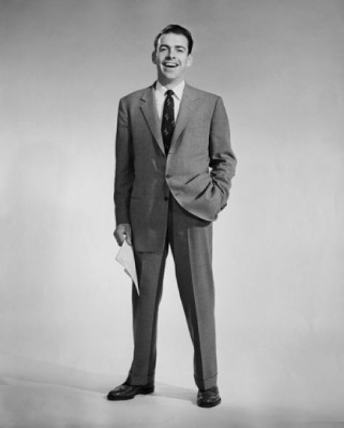 Studio portrait of businessman with hand in pocket Poster Print - Item # VARSAL25548101