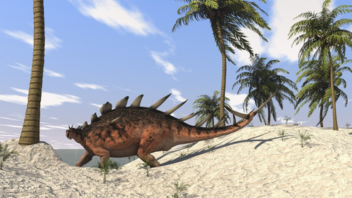 Kentrosaurus walking in a tropical environment Poster Print - Item # VARPSTKVA600166P