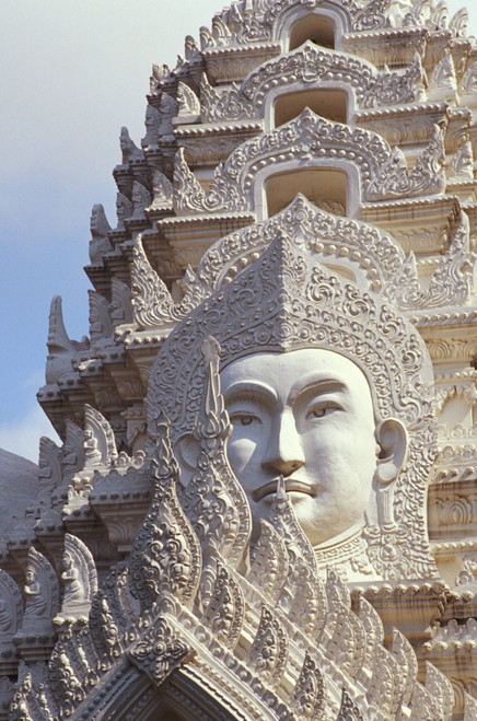 Thailand, Bangkok, Wat Ratchapradt, Buddha Image On Ornate Stone Temple. PosterPrint - Item # VARDPI1991170