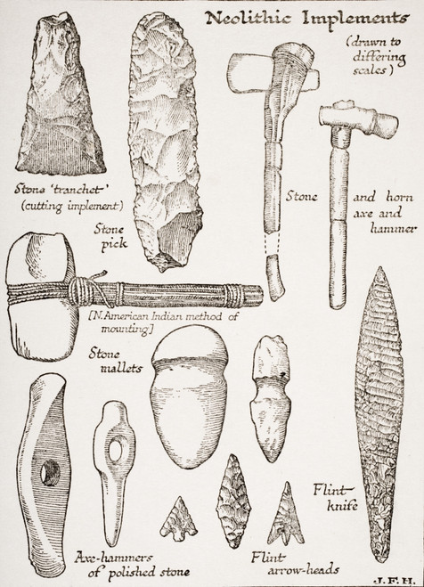Neolithic Implements From The Book The Outline Of History By