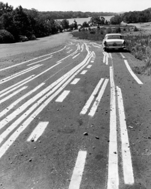Vintage car parked on the road Poster Print - Item # VARSAL25540231
