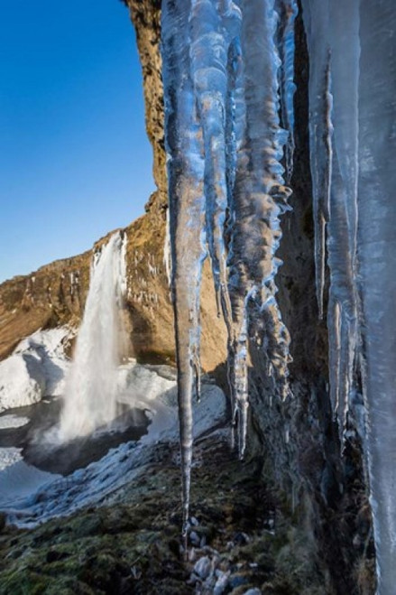 Seljalandsfoss Waterfall in the Winter  Iceland Poster Print by Panoramic Images (12 x 18) - Item # PPI158784