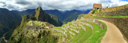 Inca City of Machu Picchu with Urubamba River, Urubamba Province, Cusco, Peru Poster Print - Item # VARPPI169552