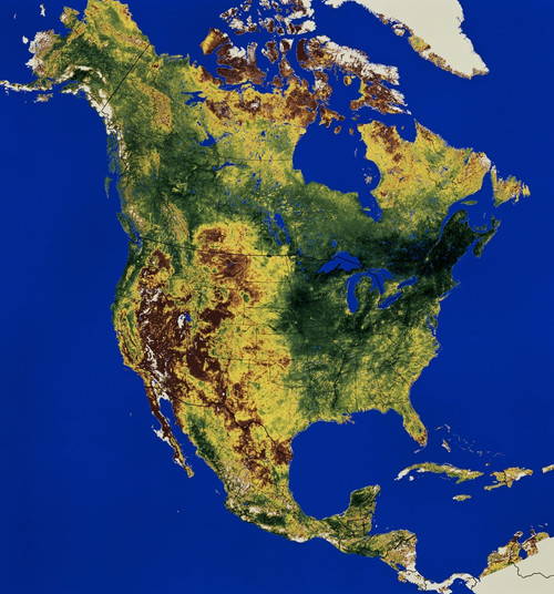 Topographic View of North and Central America Poster Print - Item # VARPSTSTK200852S