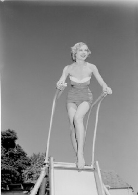 Young woman in swimwear on slide Poster Print - Item # VARSAL255419060A