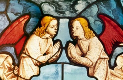 Two Angels  15th C.  Stained Glass  Stained Glass Poster Print - Item # VARSAL900102204