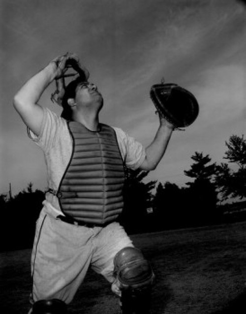 Baseball catcher looking up for ball Poster Print - Item # VARSAL255421693