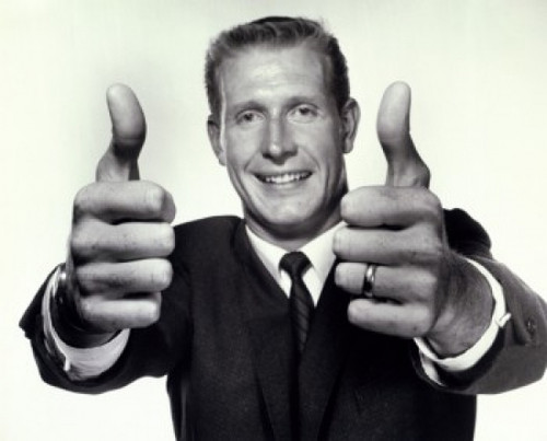 Portrait of a business showing a thumbs up sign Poster Print - Item # VARSAL25518982