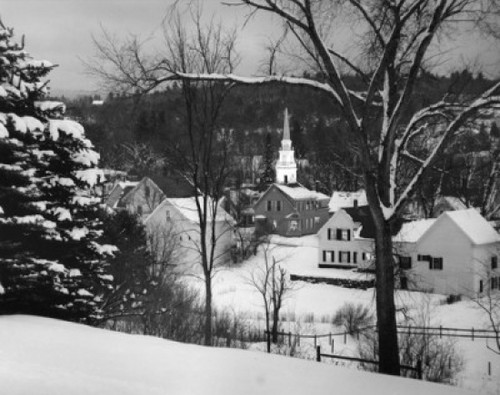 High angle view of buildings covered with snow  Whitefield  New Hampshire  USA Poster Print - Item # VARSAL25544789