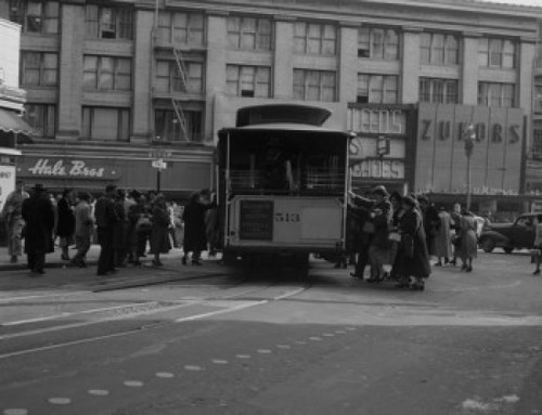 USA  California  San Francisco  People entering cable car Poster Print - Item # VARSAL255423892