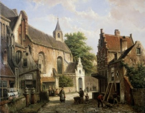 Street Scene in Delft  Willem Koekkoek Poster Print - Item # VARSAL900141614