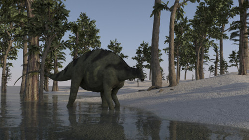 Brachytrachelopan walking along shallow water Poster Print - Item # VARPSTKVA600404P