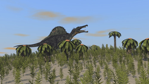 Spinosaurus hunting in a desert environment Poster Print - Item # VARPSTKVA600082P