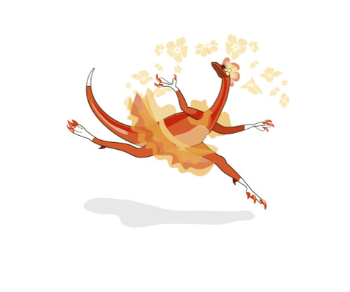 Illustration of a ballerina dancing raptor Poster Print - Item # VARPSTSTK600099P