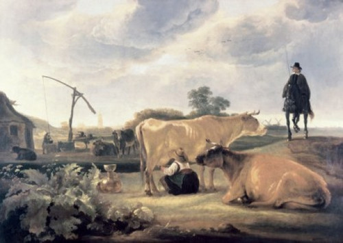 Landscape with Cattle and Milkmaid by Aelbert Cuyp  1620-1691 Poster Print - Item # VARSAL2622040