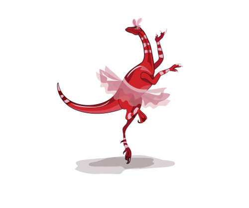 Illustration of a ballerina dancing raptor Poster Print - Item # VARPSTSTK600098P