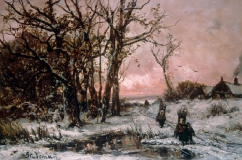 Winter Landscape  by Adolf Stademann 1824-1895 Poster Print - Item # VARSAL900142509