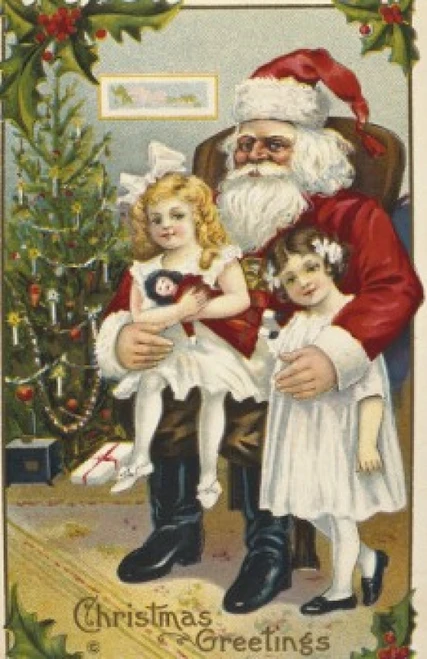 Christmas Greetings  Nostalgia cards Poster Print