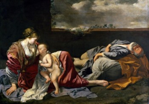 Repose of the Holy Family by Orazio Gentileschi     France   Paris   Musee du Louvre Poster Print - Item # VARSAL11581904