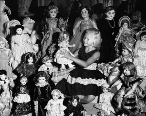High angle view of a girl playing with dolls Poster Print - Item # VARSAL25513912